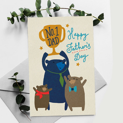 Bear Character Father's Day Greeting Card