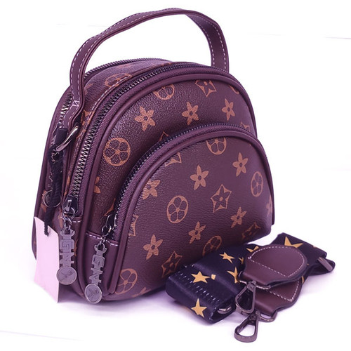 Round Design Brown Luxury Crossbody Bag
