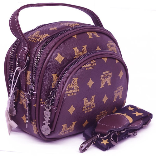 Round Design Luxury Crossbody Bag - Dark Brown