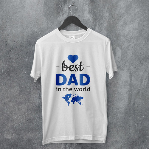 "Best Dad in The World" Printed Tshirt - L, XL, XXL