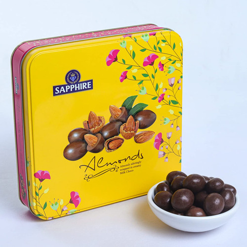 Sapphire Chocolate Coated Almonds Tin Box 200g