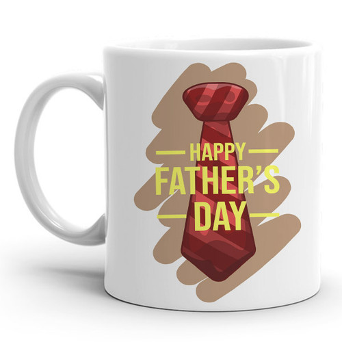 Tie Design On white Ceramic Mug Gift For Dad