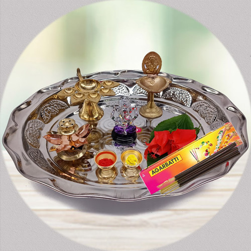 Brass Puja Thali Set