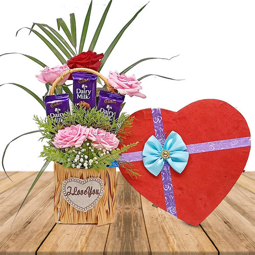 Chocolaty Flower Arranged Basket