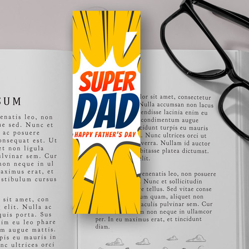 "Happy Father's Day" Printed Bookmark For Super Dad