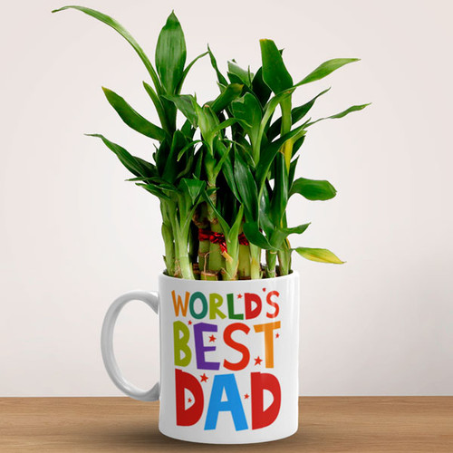 "World's Best Dad" Printed Lucky Bamboo Mug
