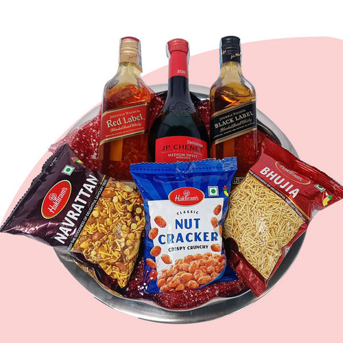 Haldiram's Snacks With JP Chenet Wine, Black Label & Red Label