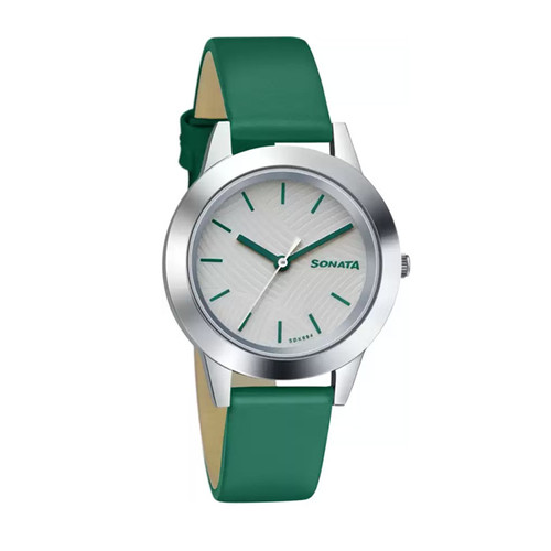 Sonata Splash Leather Analog Watch For Women - 87019SL17