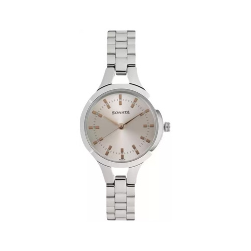 Sonata Round Silver Dial Watch for Women - 8151SM01
