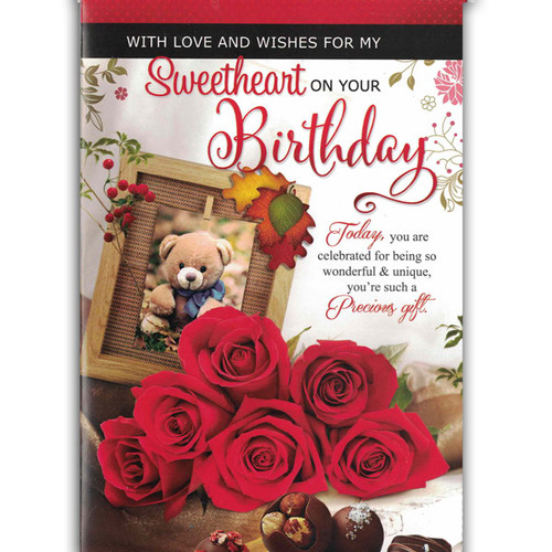 With Love and Birthday Wishes For My Sweetheart Greeting Card