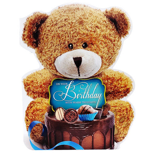Plush Teddy Design Greeting Card For Birthday