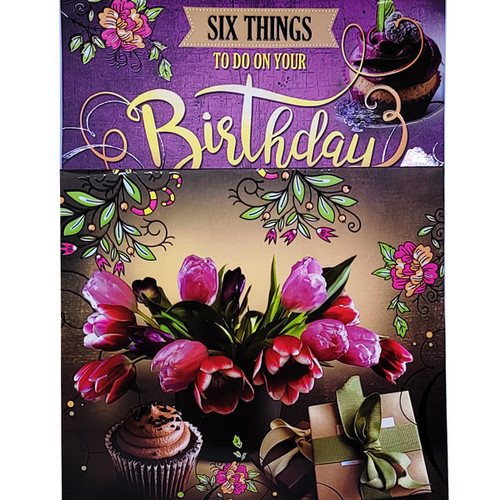 'Six Things To Do On Your Birthday' Greeting Card