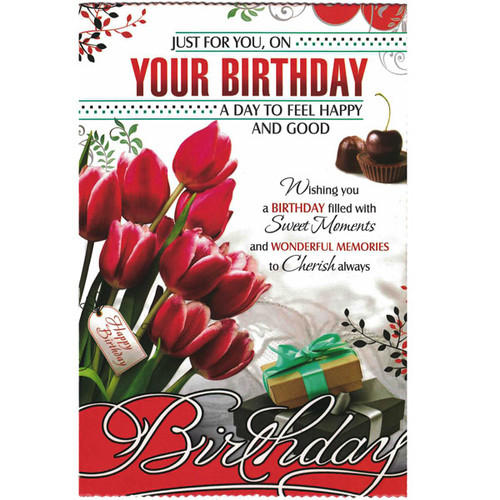 Just For You, On Your Birthday Greeting Card