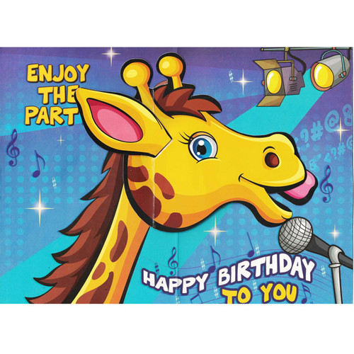 Giraffe Singing Song Birthday Greeting Card
