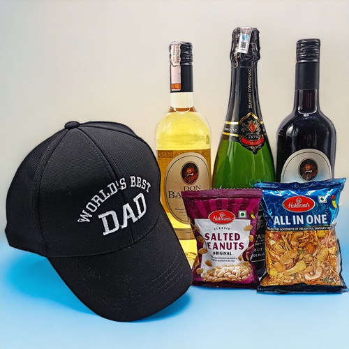 Best Dad Cap, Fav-Beverages With Snacks Combo for Father's Day
