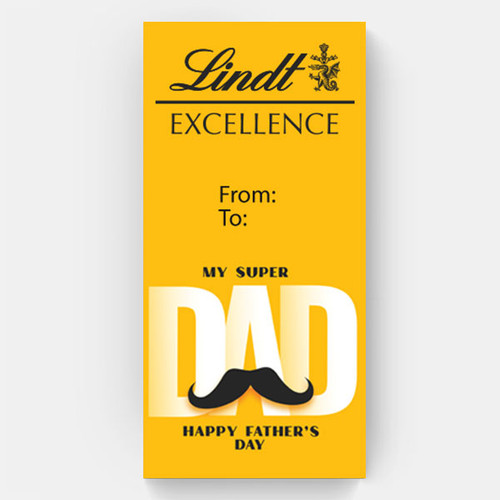 'My Super Dad' Printed Wrapper on Lindt Excellence - 100g