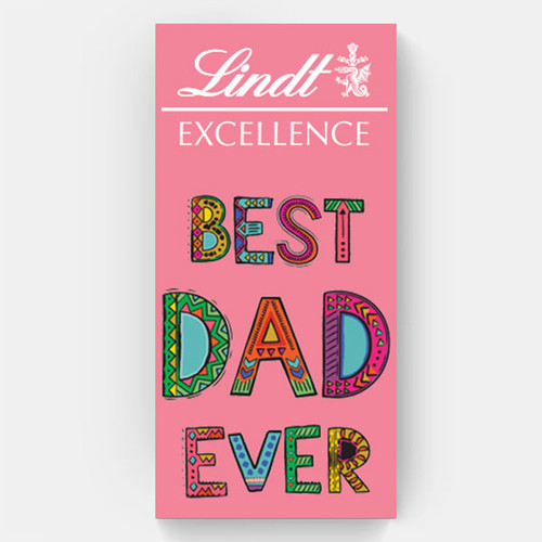 'Best Dad Ever' Wrapper on Lindt Excellence - 100g