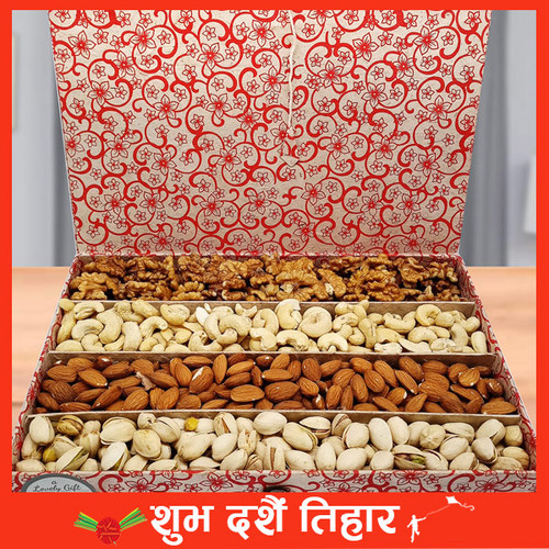 Dry Nuts Box Full of Cashew, Almond, Walnut and Pistachio