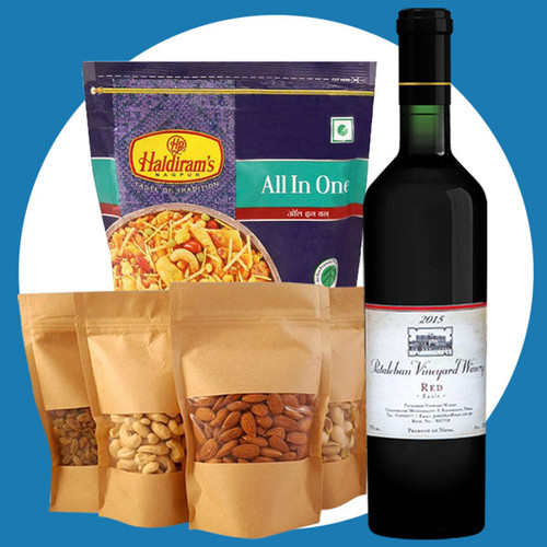 Pataleban Red Wine with Dry Nuts and Namkeen Pataleban Red Wine with Dry Nuts and Namkeen