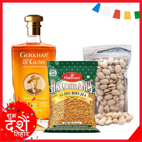 Gurkhas & Guns Whisky with Aloo Bhujia and Pista Nut Gurkhas & Guns Whisky with Aloo Bhujia and Pista Nut