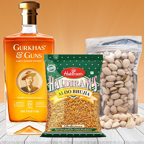 Gurkhas & Guns Whisky with Aloo Bhujia and Pista Nut Gurkhas & Guns Whisky with Aloo Bhujia and Pista Nut
