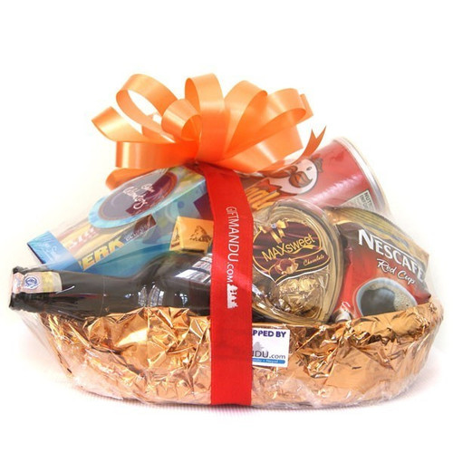 Wine with Snacks, Coffee and Chocolates Basket