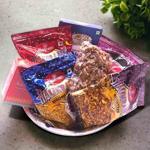 Namkeen, Sweets and Walnut Steel Tray