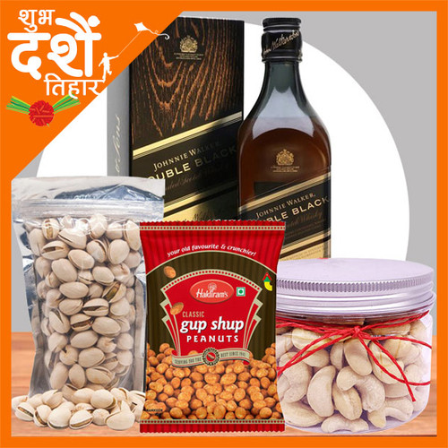 Johnnie Walker Double Black, Dry Nuts & Namkeen Combo