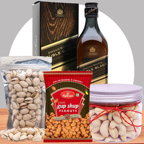 Johnnie Walker Double Black, Dry Nuts & Namkeen Combo