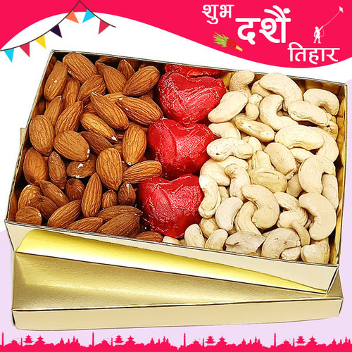 Dry Nuts & Gourmet Chocolates Filled in a Box