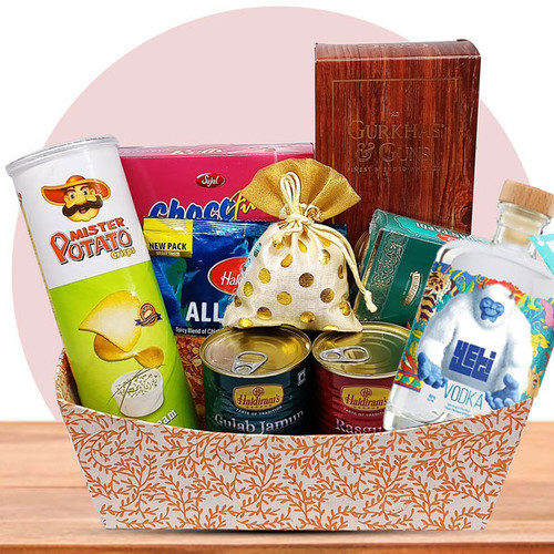Celebrations Basket Full of Sweets, Snacks & Beverage Items Celebrations Basket Full of Sweets, Snacks & Beverage Items