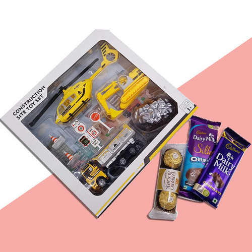 Kids Gift - Construction Toy Set with Chocolates