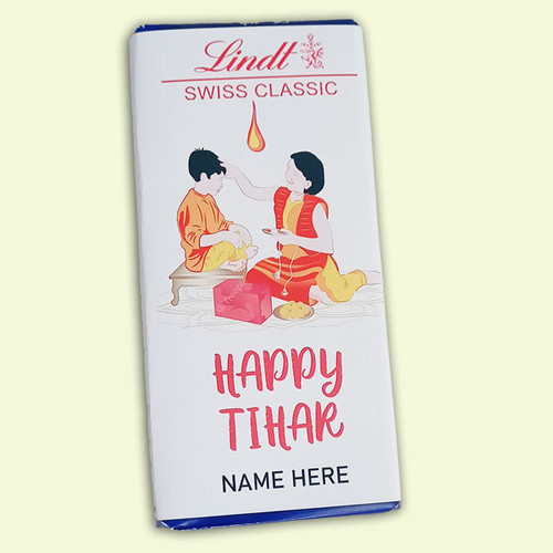 Happy Tihar Printed Lindt Swiss White Chocolate