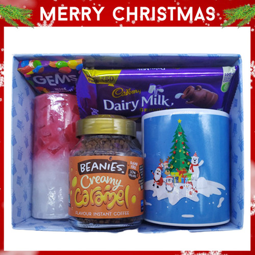 Christmas Ceramic Mug with Coffee, Candle & Chocolate