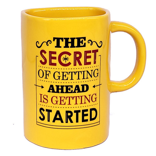 Yellow Patterned Donut Hole Ceramic Mug
