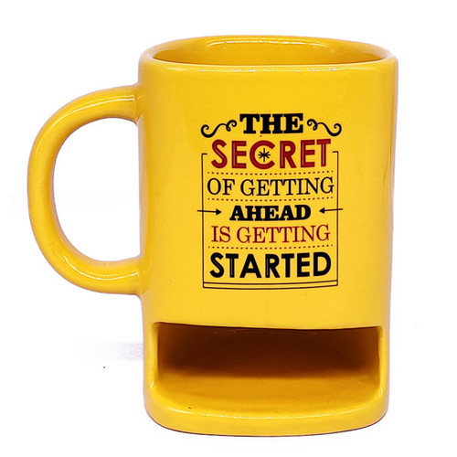 Yellow Patterned Donut Hole Ceramic Mug
