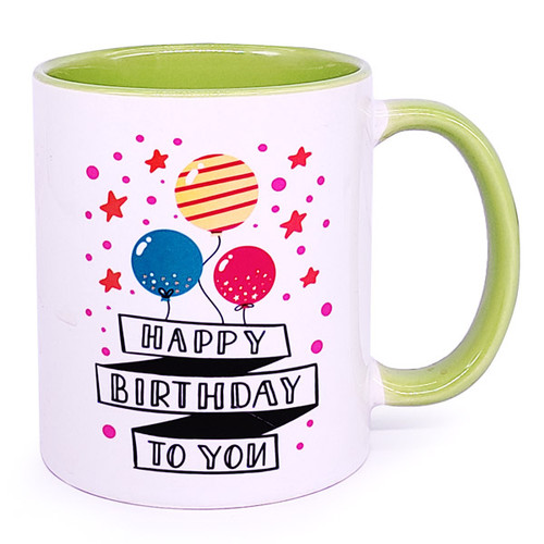 "Happy Birthday To You" Printed White Ceramic Coffee Mug