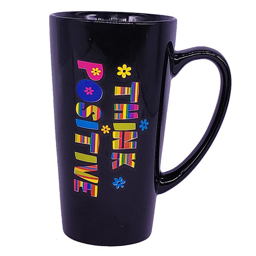"Think Positive" Inspirational Ceramic Mug 6"
