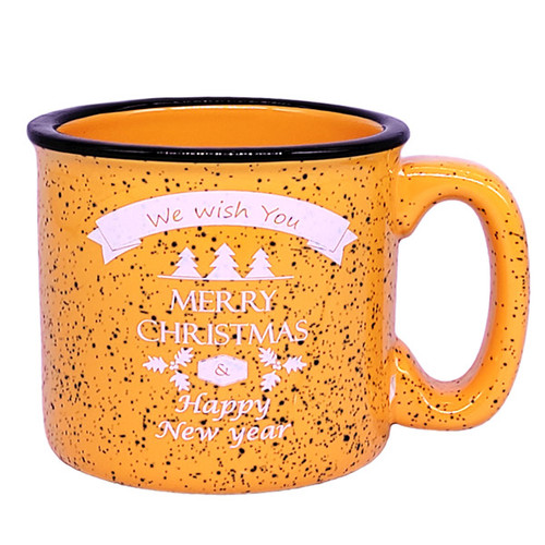 Christmas & New Year Wishes Design Mug 3.5" (Fire Yellow)