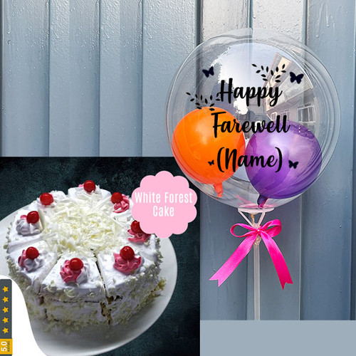 Farewell Cake with Personalized Name Print Bobo Balloon 34"
