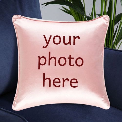 Customize Your Design on Silk Cushion (Pink)
