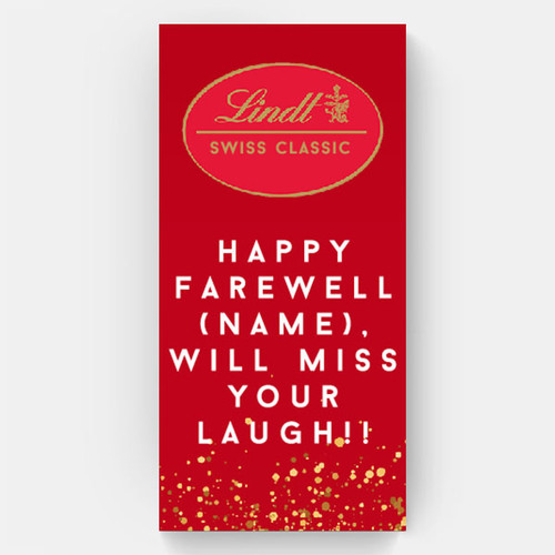 Happy Farewell with Personalized Name Print on Lindt Chocolate 100g