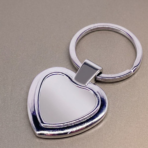 Heart Shape Love Photo Print Keyring