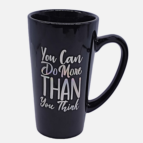 Black Ceramic Coffee Mug with Inspirational Quote