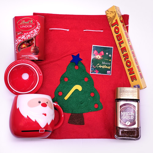 Chocolates, Coffee and Christmas Mug in a Gift Bag
