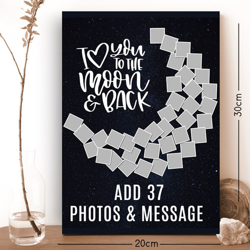 Moon Design Personalized Metal Photo Print (Hold 37 Photos)