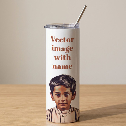 Customized Photo and Message Print Straw Bottle