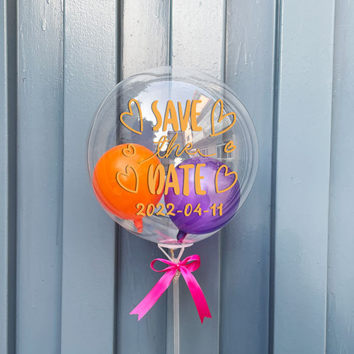 Save the Date Text on Bubble Balloon