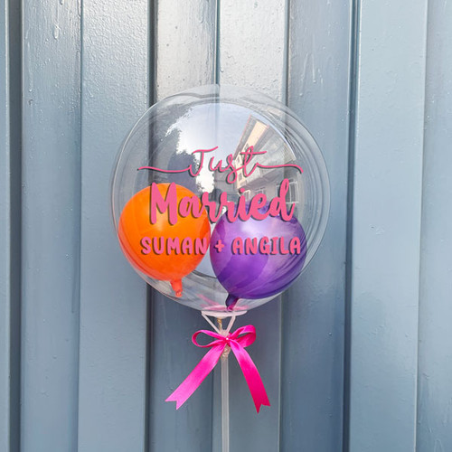Personalized Just Married Wedding Bubble Balloon