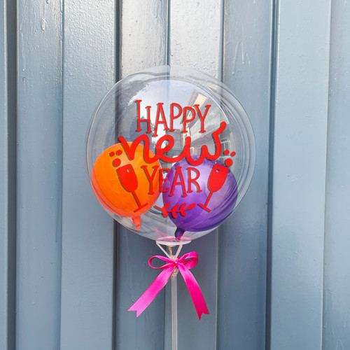 Happy New Year Text on Bubble Balloon